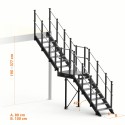 Folding Stairs to wall 54º